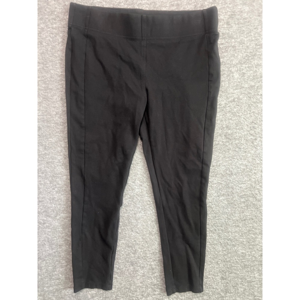 Ann Taylor LOFT Womens Black Pull On Tapered Leg Ponte Knit Leggings Size L